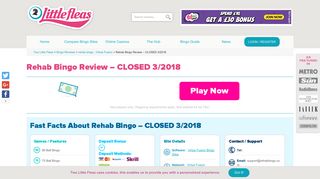 Rehab Bingo Review | Play with £40 + 150 Free Spins! - Two Little Fleas