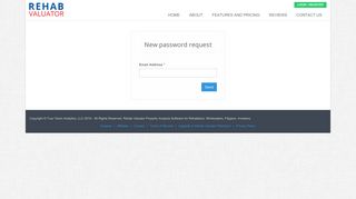New password request - Rehab Valuator