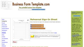 Rehearsal Sign-In Sheet Template