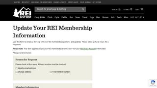 REI Member Support: Update Your REI Membership Information | REI ...