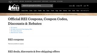 REI coupons, codes, discounts & rebates | REI Co-op