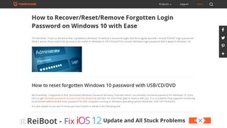 How to Recover/Reset/Remove Unforgotten Login Password on ...