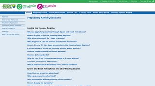 Frequently Asked Questions - Epsom and Ewell Homechoice
