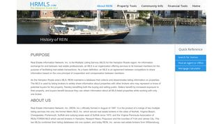 History of REIN - Real Estate Information Network, Inc.