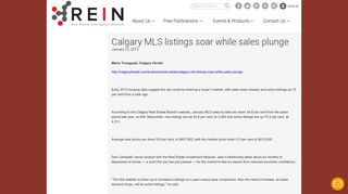 REIN :: Calgary MLS listings soar while sales plunge