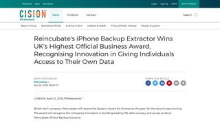 Reincubate's iPhone Backup Extractor Wins UK's Highest Official ...