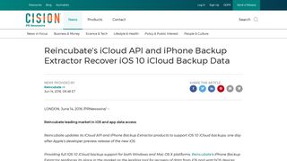 Reincubate's iCloud API and iPhone Backup Extractor Recover iOS 10 ...
