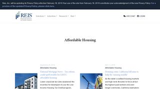 Commercial Real Estate Affordable Housing Reports - Reis