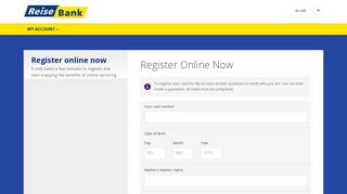 Register Now - ReiseBank