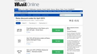 Reiss discount code - UP TO 60% OFF in February - Daily Mail