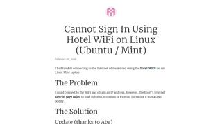 Cannot Sign In Using Hotel WiFi on Linux (Ubuntu / Mint) - Graham ...