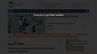 Check Anna University Results/Internal Marks without DOB 2019