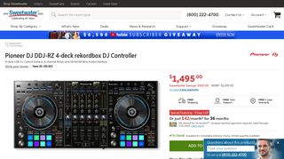 Pioneer DJ DDJ-RZ 4-deck rekordbox DJ Controller | Sweetwater