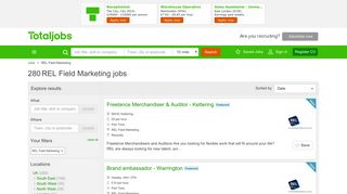 REL Field Marketing Jobs, Vacancies & Careers - totaljobs