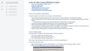 Loan an item (using Windows Login) - Relais Documentation - relais ...