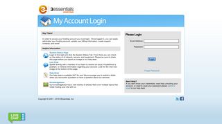 3Essentials Hosting: My Account Login