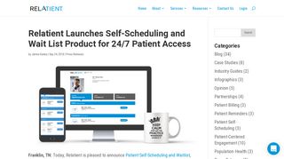 Relatient Launches Self-Scheduling and Wait List Product for 24/7 ...