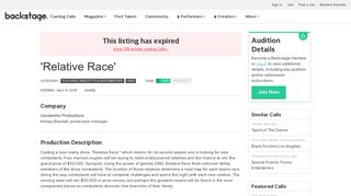 'Relative Race' Casting Call | Lenzworks Productions - TV & Video ...