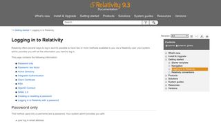 Logging in to Relativity - Relativity documentation
