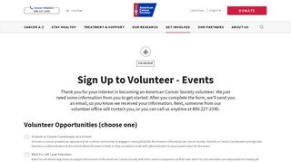 Sign-up to Volunteer | Events | American Cancer Society