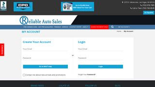 My Account - Reliable Auto Sales