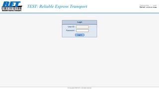 Login - TEST: Reliable Express Transport