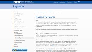 Receive Payments | Department of Finance and ... - Arkansas DFA