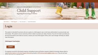 Oregon Child Support Program - Case Status - Oregon Attorney General