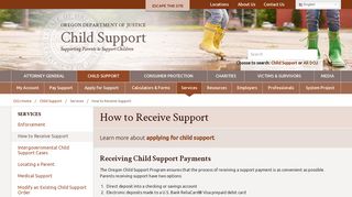 How to Receive Support - Oregon Department of Justice : Child Support