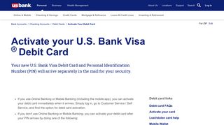 Activate Your U.S. Bank Visa® Debit Card | ATM and Debit Cards ...