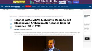 Reliance ADAG AGMs highlights: RCom to exit telecom; Anil Ambani ...