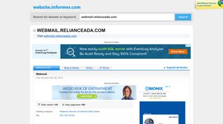 webmail.relianceada.com at Website Informer. Webmail. Visit Webmail ...