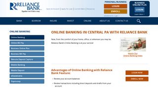 Online Banking Services - Reliance Bank | Altoona, PA