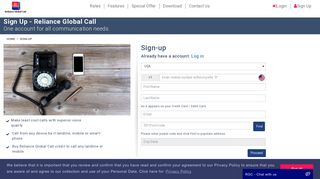 Sign Up USA - Reliance Global Call