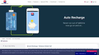 Features - Auto Recharge USA - Reliance India Call