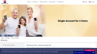 Features - Family Account USA - Reliance India Call
