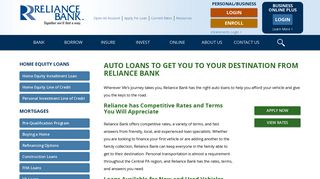 New and Used Car Loans, Auto Financing - Reliance Bank | Altoona, PA