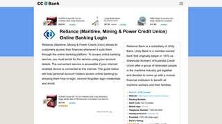 Reliance (Maritime, Mining & Power Credit Union) Online Banking ...