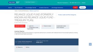 Reliance Liquid Fund - Reliance Mutual Fund