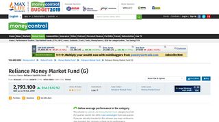 Reliance Money Market Fund (G) [2,782.939] | Reliance Mutual Fund ...