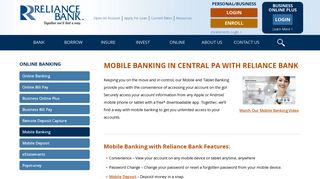 Mobile Banking - Reliance Bank