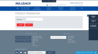 Forgot password? - RMF Login Online | Reliance Mutual Fund Online