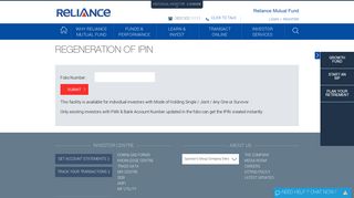 Generate IPIN - RMF Login Online | Reliance Mutual Fund Online