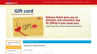 RelianceOne - Gift Card Balance