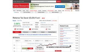 Reliance Tax Saver (ELSS) Fund : Fund Snapshot : Reliance Mutual ...