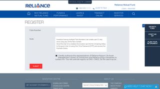 Register - RMF Login Online | Reliance Mutual Fund Online