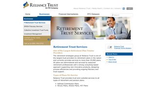 Retirement Trust Services | Reliance Trust