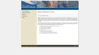 TrustFocus - About Reliance Trust