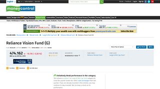 Reliance Vision Fund (G) [484.571] | Reliance Mutual Fund ...