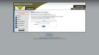 Magic Mail Server: Login Page - MagicMail Mail Server - Reliance ...
